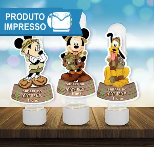 Aplique Tubete Mickey Safari Personalizado