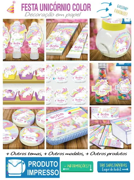 Apliques para Tubete Unicornio