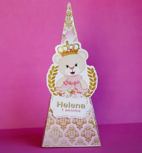 Caixa Pirâmide Ursinha Princesa