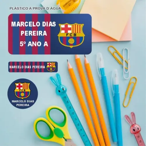 Etiqueta Escolar Barcelona - 120 Unid Plástico Adesivo