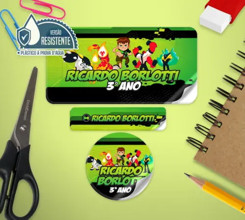 Etiqueta Escolar Ben 10 - 120 unid PLASTICO