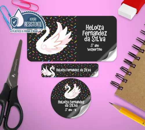 Etiqueta escolar Cisne Puket 120 unid