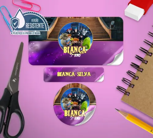 Etiqueta Escolar Hotel Transylvania 1 120 unid VINIL