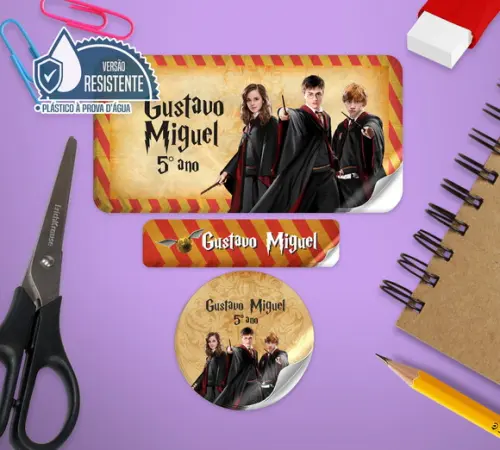 Etiqueta Escolar Harry Potter 4 - 120 unid VINIL