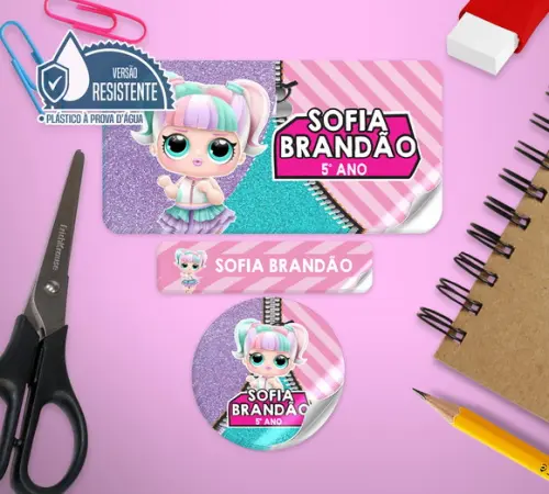 Etiqueta Escolar LOL Surprise