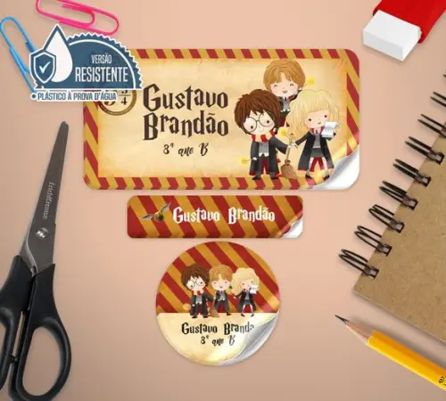 Etiqueta Escolar Turma Harry Potter 120 Unid. Plástico