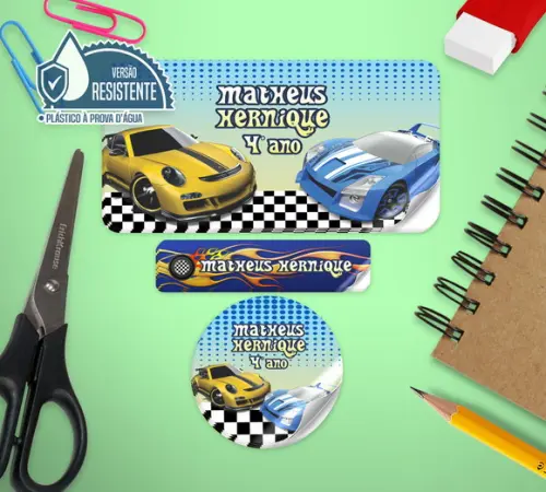 Etiquetas escolares Hot Wheels