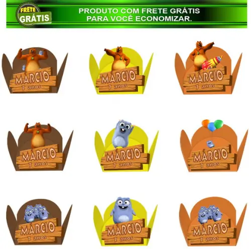 Forminha para Doce Grizzy Personalizado