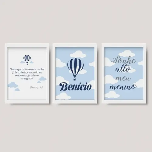 Kit 3 Quadros Infantis Marinheiro