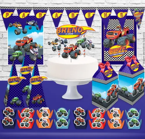 Kit Festa em Casa Blaze And The Monsters Machine