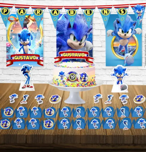Kit Festa Pronta Sonic - P