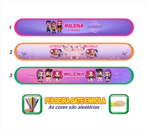 Pulseira Bate Enrola Guerreiras do K-pop Huntrix e Sajaboys