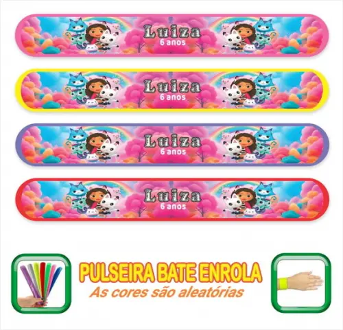 Pulseira Bate Enrola Personalizada a Casa da Gabby - Mod 01