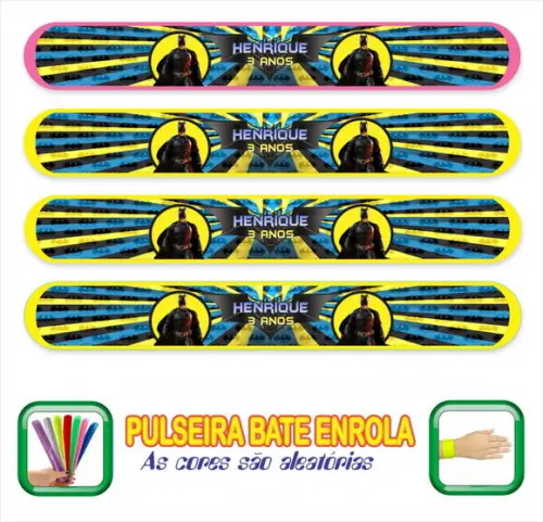 Pulseira Bate Enrola Personalizada Batman 01