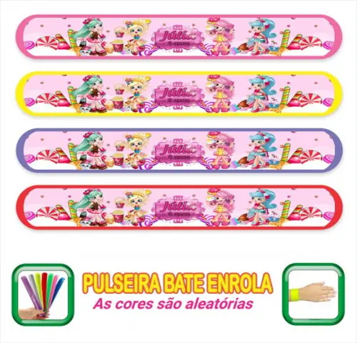 Pulseira Bate Enrola Personalizada Bonecas - Tema 01