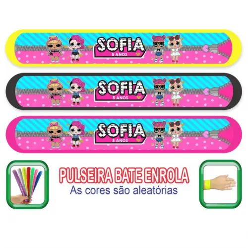 Pulseira Bate Enrola Personalizada Lol Surprise Mod02
