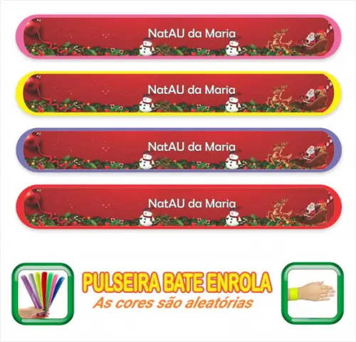 Pulseira Bate Enrola Personalizada Natal 01