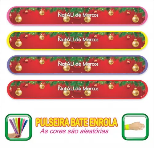 Pulseira Bate Enrola Personalizada Natal 02