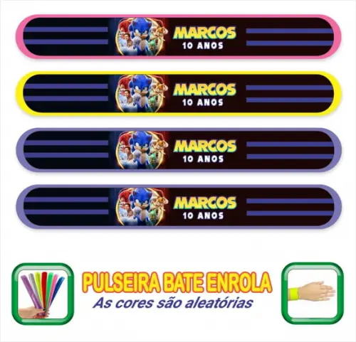 Pulseira Bate Enrola Personalizada Sonic Filme01