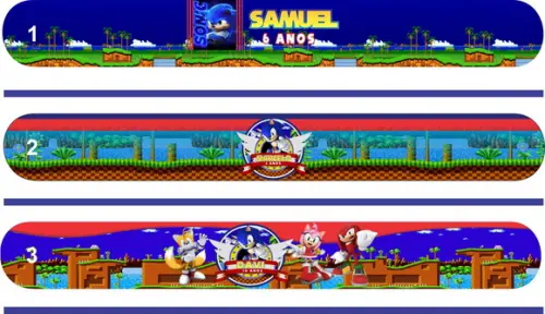 Pulseira Bate Enrola Personalizada Sonic Mod02