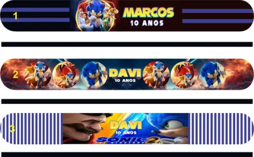 Pulseira Bate Enrola Personalizada Sonic Mod02