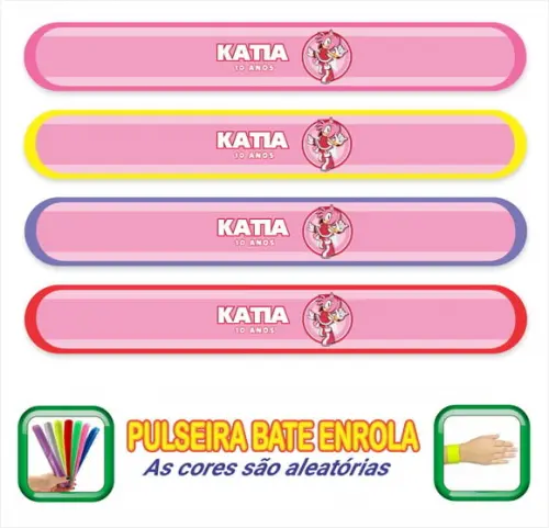 Pulseira Bate Enrola Personalizada Sonic Rosa Mod03