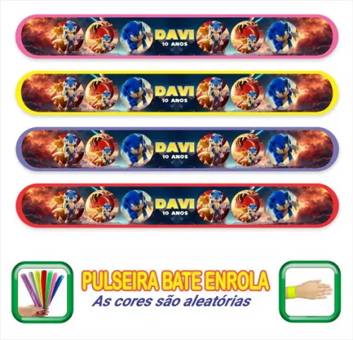 Pulseira Bate Enrola Personalizada Sonic o Filme2
