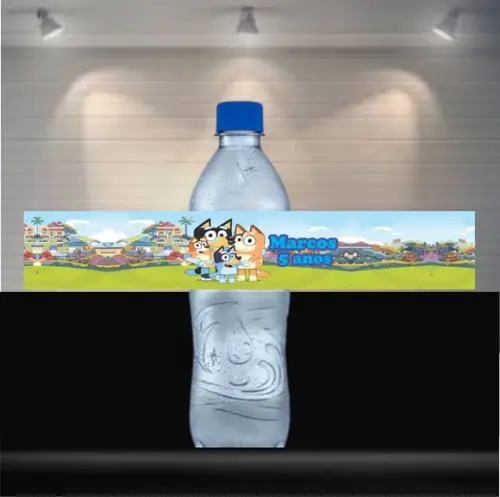 Rotulo Adesivo Agua 500ml Bluey