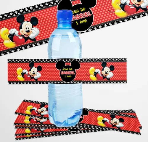 Rótulo Adesivo Água 500ml Mickey