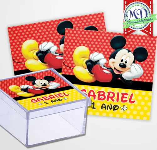 Rótulo Adesivo Caixinha Mickey
