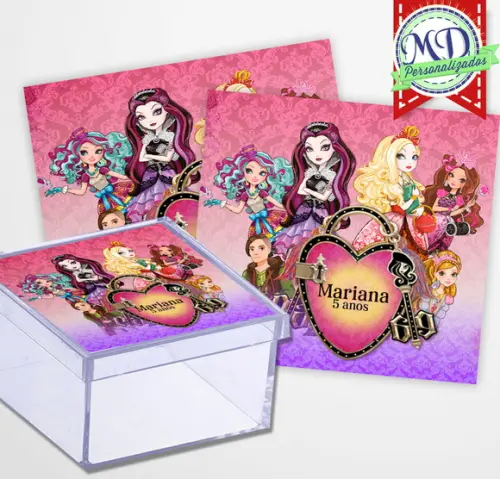 Rótulo Adesivo Caixinha Ever After High