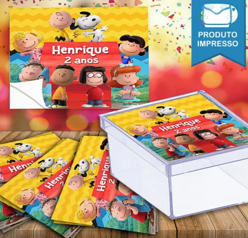 Rótulo Adesivo Caixinha Snoopy