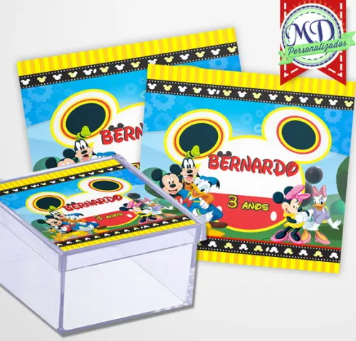 Rótulo Adesivo Caixinha Turma do Mickey