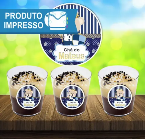 Rótulo Adesivo Copinho Urso Príncipe