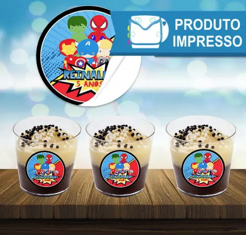Rótulo Adesivo Copinho Vingadores Cute
