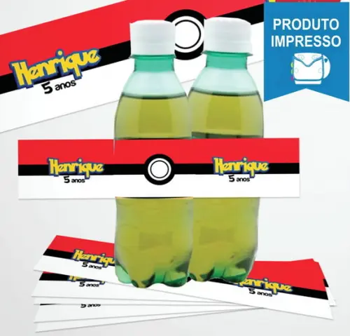 Rótulo Adesivo Guaraná Pokémon