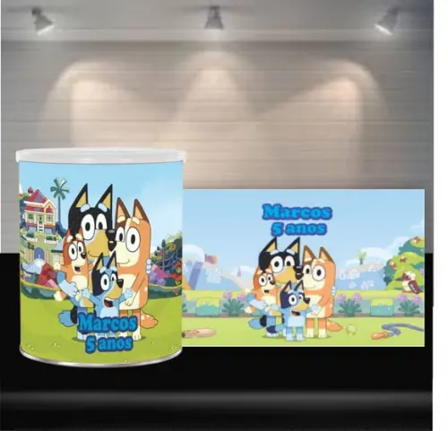 Rotulo Adesivo Lata de Leite Bluey 400gr