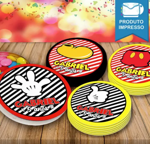 Rótulo Adesivo Latinha Mickey
