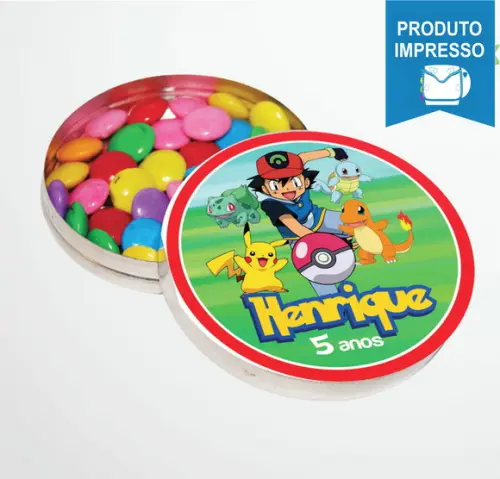 Rótulo Adesivo Latinha Pokémon