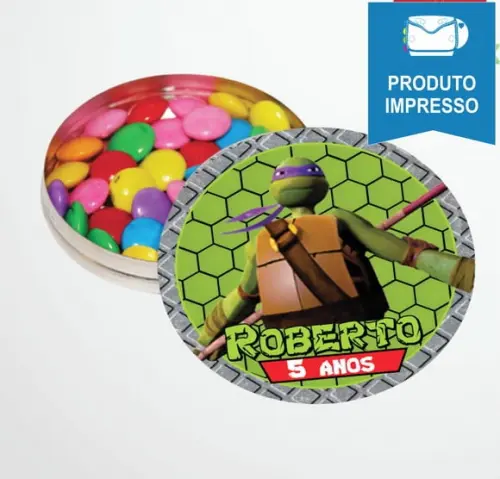 Rótulo Adesivo Latinha Tartarugas Ninja
