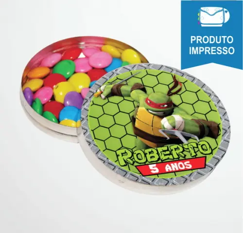 Rótulo Adesivo Latinha Tartarugas Ninja