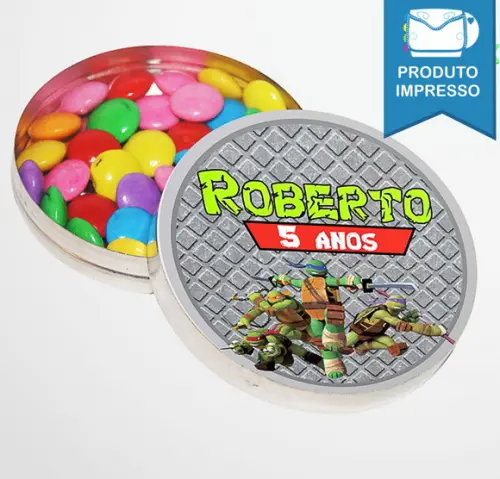 Rótulo Adesivo Latinha Tartarugas Ninja