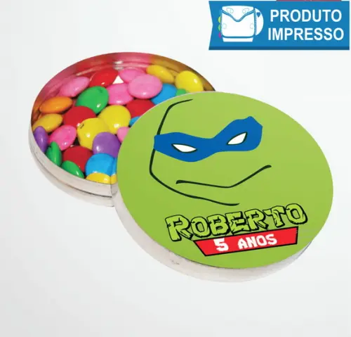 Rótulo Adesivo Latinha Tartarugas Ninja