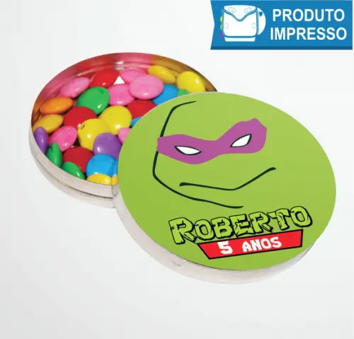Rótulo Adesivo Latinha Tartarugas Ninja