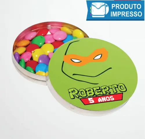 Rótulo Adesivo Latinha Tartarugas Ninja