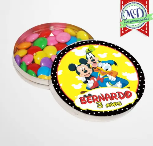 Rótulo Adesivo Latinha Turma do Mickey