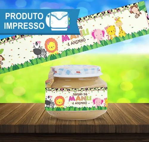 Rótulo Adesivo Papinha Safari Menina
