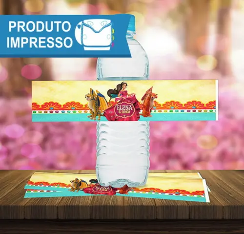 Rótulo Adesivo para Água 500ml Princesa Elena de Avalor
