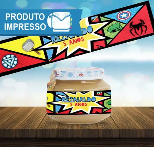 Rótulo Adesivo Papinha Vingadores