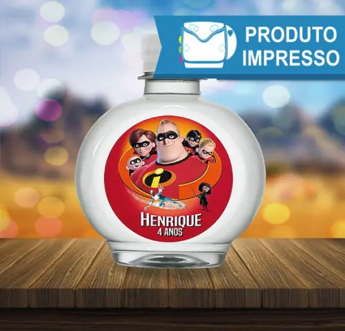 Rótulo Adesivo para Água Ouro Fino Os Incríveis